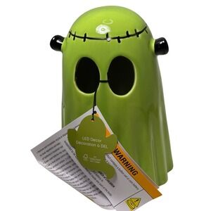 Goblin & Ghoul Frankenstein LED Green Frankenstein Ghost Decoration New 7"x5"